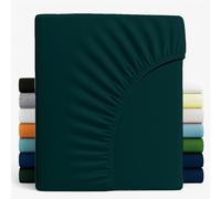 Z&A Bedding Single Fitted Sheet Emerald Green - 30CM Extra Deep Elastic Corners Bedsheet - Super Soft Brushed Microfibre Bottom Sheet - Washable, Shrinkage & Fade Resistant