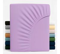Z&A Bedding Small Double Fitted Sheet Lilac - 30CM Extra Deep Elastic Corners Bedsheet - Super Soft Brushed Microfibre Bottom Sheet - Washable, Shrinkage & Fade Resistant