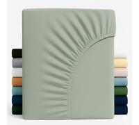 Z&A Bedding Small Double Fitted Sheet Sage Green - 30CM Extra Deep Elastic Corners Bedsheet - Super Soft Brushed Microfibre Bottom Sheet - Washable, Shrinkage & Fade Resistant