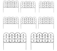 Z&A - Black Victorian Garden Picket Fence - Plastic Garden Edging Fence for Flower Beds, Lawns & Pathways - 2.3m Traditional Outdoor Garden Panels, Easy Push-in Install (8)