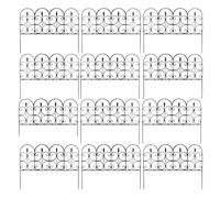 Z&A - Black Victorian Garden Picket Fence - Plastic Garden Edging Fence for Flower Beds, Lawns & Pathways - 2.3m Traditional Outdoor Garden Panels, Easy Push-in Install (12)