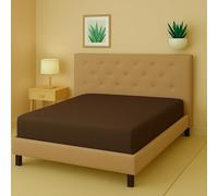 Z&A - Fitted Sheet Small Double - 30cm Deep Bed Sheet - Shrinkage & Fade Resistance - Soft Polycotton Elastic Bedsheet - Ease Care & Comfortable Beddingsheet (Brown, Small Double 120x190+30cm)