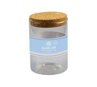 Z&A Glass Jar With Cork Lid - Kitchen Canister For Tea, Coffee, Sugar, Jam, Spice, Seeds & Food Storage - Heavy Duty Airtight Natural Cork Lid - Premium Quality Multipurpose use Clear Jars (600ml)