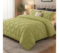 Z&A Homz Z&A Pintuck Quilt Cover Set With Pillow Case - Soft Polyester Microfiber Duvet Covers - Breathable & Washable Comforter Set - Easy Care Bedding Sets (Sage Green, Double 200x200cm)