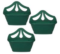 Z&A Homz Z&A Venetian Wall Planter 42CM - 7L Lightweight Garden Flowers Hanging Plastic Baskets Pots - Multicolor Decorative Flat Wall Fence Planter - Ideal For Indoor And Outdoor Use (3x Green)