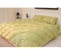 Z&A Pintuck Duvet Cover Set With 2 Pillow cases - Polycotton Cosy Diamond Bed Linen Set - Ultra Soft Comfy Duvet Bed Sets - Breathable & Washable Duvet Cover (Sage Green, Double 200x200cm)