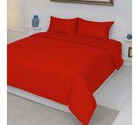 Z&A - Super King Size Seersucker Duvet Cover Set With Pillow Cases - Luxury Soft Touch Polyester Microfiber Quilt Cover - Microfiber & Washable Comforter Set (Red, King (225x225cm))