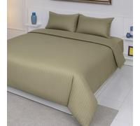 Z&A - Super King Size Seersucker Duvet Cover Set With Pillow Pair Cases - Luxury Soft Touch Polycotton Duvet Cover Bed Set - Microfiber & Washable Comforter Set (Sage Green, Single (135x200cm))