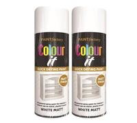 Z&A - White Matt Spray Paint 400ml - All Purpose Smooth Matt Finishing Cans - Fast Drying Formula - Suitable For Interior & Exterior Use - Aerosol Decorative Paints - For Metal, Wood & Plastic (2)