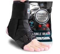 Z ATHLETICS Zenith Ankle Brace, Lace Up Adjustable Support - for Running, Basketball, Injury Recovery, Sprain! Ankle Support Wrap for Men, Women, and Children (Black, Medium)