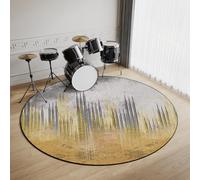 Z·Bling Drum Rug 130cm,Drum Mat Round,Soundproof Mat For Electronic Drums,6mm Thickness,Non-Slip Drum Mats,Drum Rugs For Drum Accessories,Piano,Electronic Drums,Electric Drum Kit (Multicolour C)