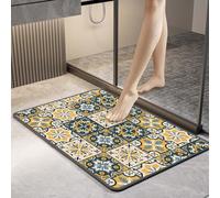 Z·Bling Quick-Dry Bath Mat 80x100cm,Non-Slip Absorbent Bath Mat,for Bathroom,Outside Bathtub And Outside Shower,Floral Pattern 62
