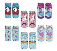 Z-Chen Women's No Show Unicorn Designs Pack of 6 Pairs Socks, Multicoloured, One Size