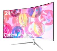 Z-Edge 24 Inch Curved Monitor Full HD 1920x1080 LED Computer Monitor 75Hz, VA Panel, Ultra-Thin Bezel, Flicker-Free Eye-Care, 178° Wide Viewing Angle, VGA HDMI Port, White