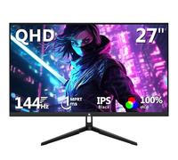 Z-Edge 27 Inch QHD Gaming Monitor 144Hz(DP) 2K 1ms MPRT 2560x1440 IPS Black, 100% sRGB, 16:9 LED Monitor, 350cd/m² Brightness, FreeSync HDR10, DisplayPort1.4 & HDMI2.0, Support VESA 100x100mm