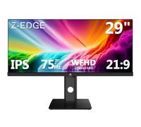 Z-Edge 29 Inch IPS Monitor WFHD 2560x1080, 21:9 Ultrawide 75Hz LED Monitor Home Office, 250 cd/m², FreeSync, Flicker Free, HDR10, Height & Tilt & Swivel Adjustable, HDMI & DisplayPort