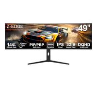 Z-Edge 49 Inch Curved Gaming Monitor 144Hz DQHD 5120x1440 IPS Monitor 1ms MPRT, 32:9 Ultrawide, 10Bit, FreeSync, HDR10, Tilt/Swivel/Height Adjustable, USB Type-C 65W, HDMI DisplayPort, KVM, PIP PBP