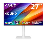 Z-Edge AGEX 27 Inch 4K Monitor UHD 3840x2160 IPS Panel 60Hz, 400cd/m² Brightness, FreeSync, FlickerFree, HDMI x2, DisplayPort x2, Tilt, Swivel, Height Adjustable & Pivot, White