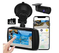 Z-EDGE Dash Cam Front and Rear 4.0" Touch Screen Dual Dash Cam FHD 1080P with Night Mode, 32GB Card Included,155 Degree Wide Angle, WDR, G-Sensor, Loop Recording