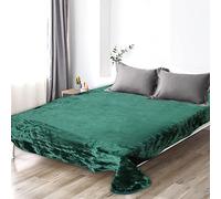 Z Fashion Luxury Faux Fur Mink Fleece Throw Over Forest Green Bed Sofa Super Soft Warm Cuddly Blanket Throw. (King (200x240) Cm), Dark Green