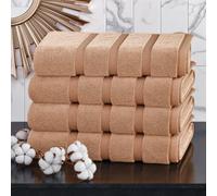 Z Fashion Luxury Towel Set 100% Cotton 4 Piece Bath Towel Set Bath Towel Bale 500 GSM Bathroom towels 4 Piece Sets. (Beige)