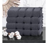 Z Fashion Luxury Towel Set 100% Cotton 4 Piece Bath Towel Set Bath Towel Bale 500 GSM Bathroom towels 4 Piece Sets. (Charcoal)