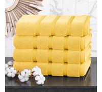 Z Fashion Luxury Towel Set 100% Cotton 4 Piece Bath Towel Set Bath Towel Bale 500 GSM Bathroom towels 4 Piece Sets. (Yellow)