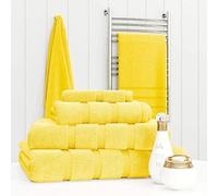 Z Fashion Luxury Towel Set 100% Cotton 4 Piece Towel Set Hand Towel Bath Towel Bale 500 GSM Bathroom towels 4 Piece Sets. (Yellow)
