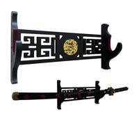 Z-fiber Katana Sword Holder Wall Mount 1-Tier Dragon Icon Velvet Padded Katana Holder Samurai Sword Display Rack Wall Lightsaber Wakizashi Sword Stand Display Hanger