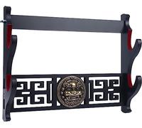 Z-fiber Katana Sword Holder Wall Mount 2-Tier Kirin Velvet Padded Katana Holder Samurai Sword Display Rack Wall Lightsaber Wakizashi Sword Stand Display Hanger