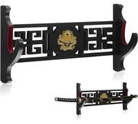Z-fiber Sword Wall Mount Sword Holder Display Stand Padded Katana Wakizashi Genji and Samurai Swords Dragon Pattern 1 Tier