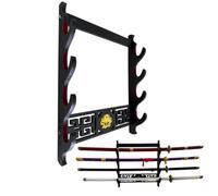 Z-fiber Sword Wall Mount Sword Holder Display Stand Padded Katana Wakizashi Genji and Samurai Swords Dragon Pattern,4 Tier