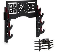 Z-fiber Sword Wall Mount Sword Holder Display Stand Padded Katana Wakizashi Genji and Samurai Swords,4 Tier