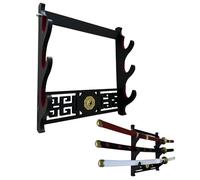 Z-fiber Sword Wall Mount Sword Holder Display Stand Padded Katana Wakizashi Genji and Samurai Swords Gossip Pattern,3 Tier