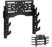 Z-fiber Velvet Protect Sword Wall Mount Sword Holder Display Stand for Katana Wakizashi Genji and Samurai Swords Hollow,4 Tier