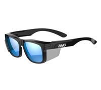Z-Force 20-505 Series ANSI Z87 2-in-1 Safety Glasses with Side Shields, Black Frame, Blue Mirror Lens