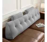 Z-hom Large Wedge Back Pillows, Headboard Triangular Rest Reading Pillow, Lumbar Support Cushion Waist Backrest, Soft Sofa Daybed Positioning Bolster (Light Grey, 200 * 50 * 20CM)