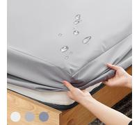 Z-hom Waterproof Mattress Protectors, Mattress Cover for Bed, 30cm Deep Pocket Fitted Sheet Style Mattress Protector with Elastic Rubber Band (Light Grey, Small Double(122×190cm))