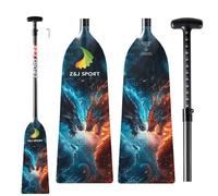 Z&J SPORT Adjustable Dragon Boat Paddle, IDBF Approved Carbon Fiber Paddle, Dragon Graphic Paddle with Adjuster for Dragon Boat Race with Adjustable T Handle (HC03)