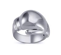 (Z) Jewelco London Mens Rhodium Plated Sterling Silver Boxing Glove Charm Ring 19mm - ARN099