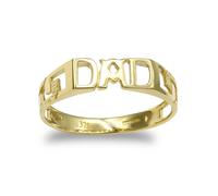 Jewelco London Men's Solid 9ct Yellow Gold Curb Link Sides DAD Ring