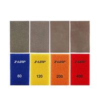 Z-LEAP Diamond Paper Sheet Electroplated Sandpaper Hook and Loop Nylon Backing for Hand Polishing Glass Porcelain Ceramic 4pcs