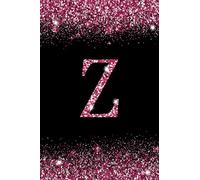 Z: Letter Z Initial Alphabet Monogram Notebook Monogrammed confetti Writing Journal Printed Glitter Black and pink, Diary Planner Gift For Kids Girls Women