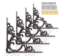 Z metnal Cast Iron Shelf Brackets, 240mm Antique Decor Shelves Bracket, Wrought Iron Corner Brackets,Victorian Scroll Wall Decorative, Modern Shelving Bracket for DIY Floating Shelves, 4 Pcs
