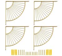 Z metnal Gold Shelf Brackets, 200mm Brass Metal Floating Shelves Support, Golden Wall Decor, Modern Shelving Bracket Heavy Duty for DIY Decorative Floating Shelves, 7.8 inch, Gold, 4 Pcs