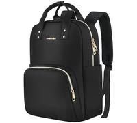 Z-MGKISS Laptop Backpack Women, 15.6 Inch Casual Daypack, Lightweight Stylish Rucksack for Travel Business College, Gifts for Ladies Teacher Nurse, Black