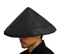 Z-ONE Black Sun Hat Samurai Mask Samurai Armor Samurai Hat Rice Hat Chinese Hat Japanese Hat Bamboo Hat Fishing Cap, Black