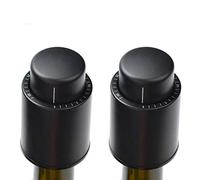 Z-oneMart 2 Pack Wine Bottle Stopper Vacuum with Time Scale Record, Vacuum Champagne Stoppers, Reusable Wine Preserver Bottle Saver, Wine Corks Keep Fresh, Fits Any Bottle (2, ABS)