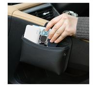 Z-oneMart Car Organiser Front Seat Car Leather Cup Holder Gap Bag, Car Seat Gap Filler PU Leather Car Organiser for Coins Glasses Storage, Mobile Phones, Cards, Keys, Sunglasses (Black)