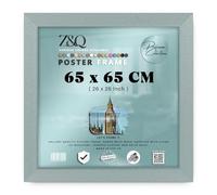 Z&Q | Aesthetic MDF Frame (65 x 65 CM) Solid Wood Finish, Wall Mounted 26 x 26 Inch for Elegant Poster & Art Display, MDF Build [ Silver ]